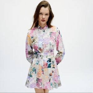 Curvy Long Sleeve Floral Dress